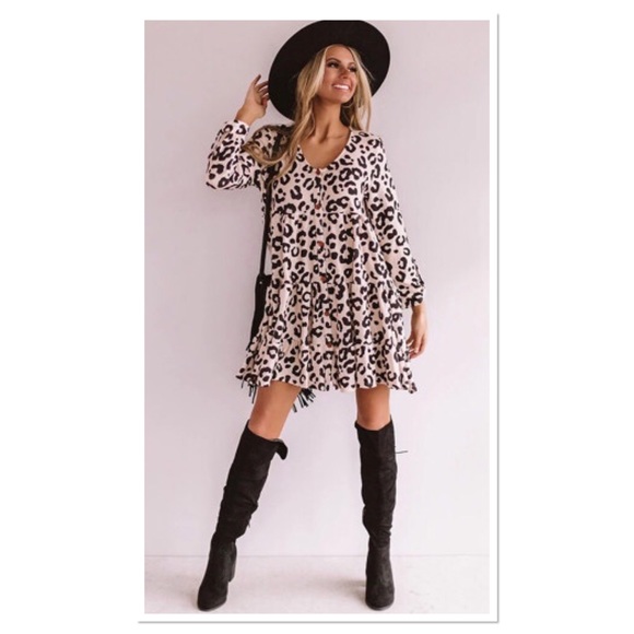 LAST 1✨leopard babydoll dress - Picture 3 of 4